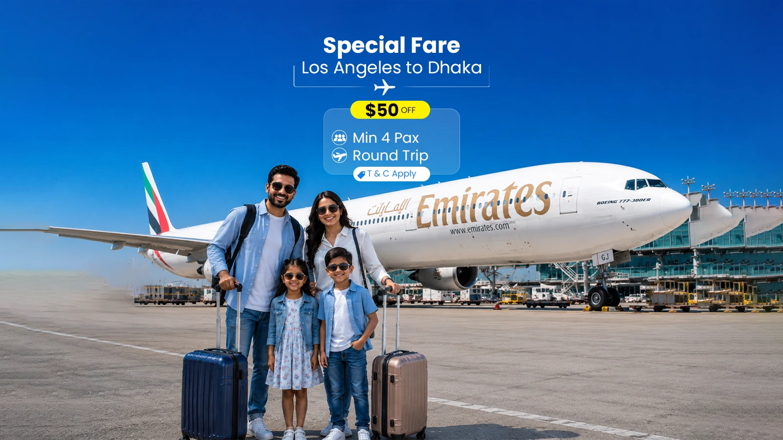 Emirates Special Fare Los Angeles ⇄ Dhaka Round-Trip