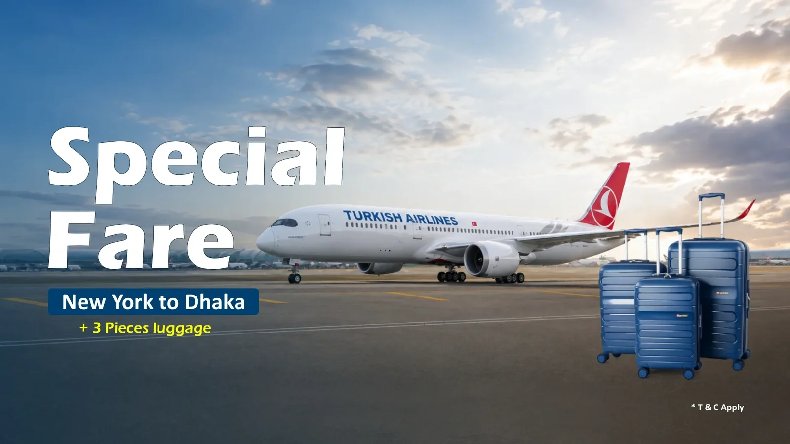 New York (JFK) to Dhaka Flight Offer with 3 Luggage + Free Istanbul Stay