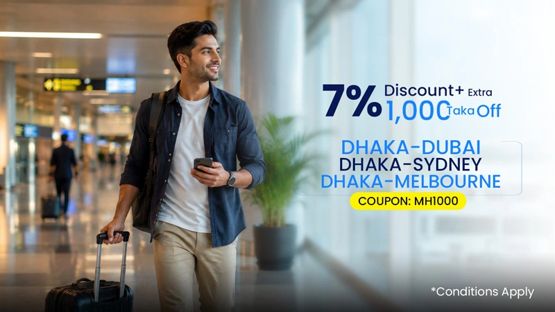 Get 7% Discount + Extra 1000 Taka Off on Malaysia Airlines Flights from Dhaka