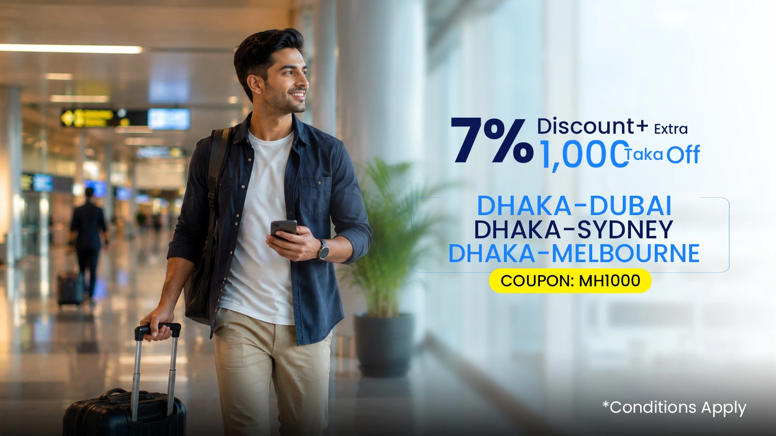Get 7% Discount + Extra 1000 Taka Off on Malaysia Airlines Flights from Dhaka