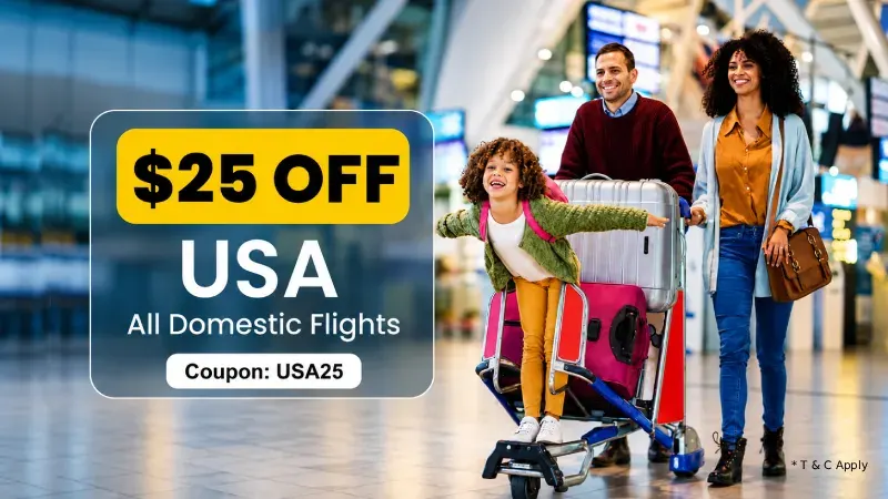 $25 OFF on USA Domestic Flights