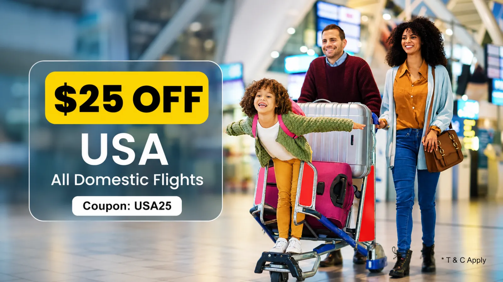 $25 OFF on USA Domestic Flights
